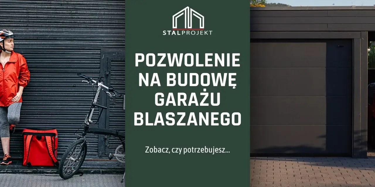 Pozwolenie na budowę garażu blaszanego - dowiedz się, czy musisz je zgłaszać. Kobieta z rowerem i torbą czeka przed ciemną bramą.