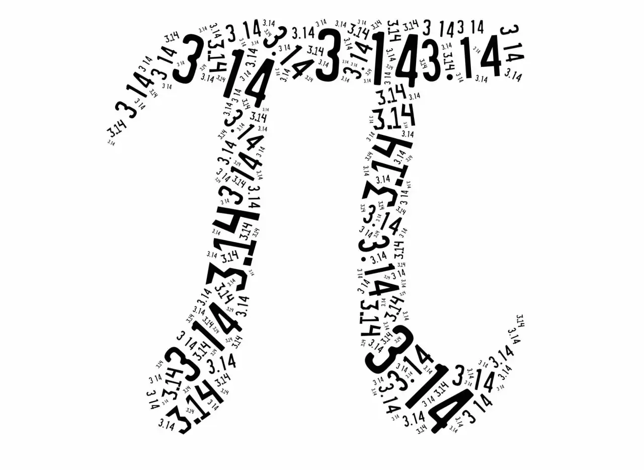 Symbol Pi utworzony z liczb 3.14.