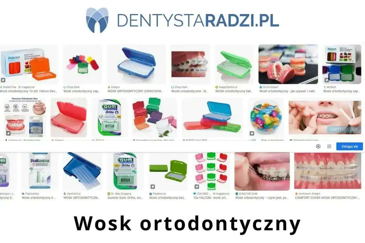 Woski ortodontyczne w różnych opakowaniach, idealne, gdy odklejony zamek w aparacie sprawia dyskomfort.