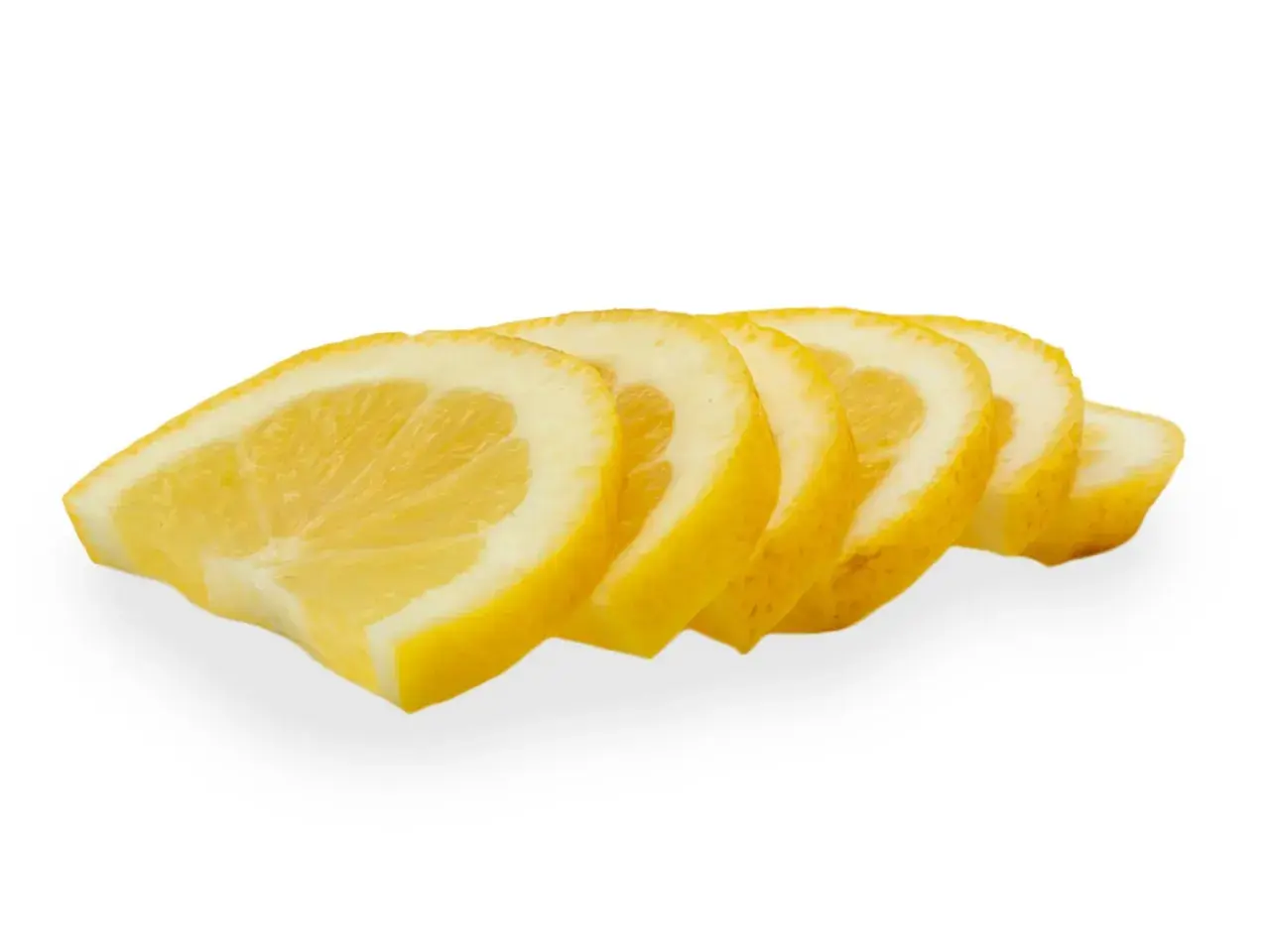 Skivor av citron, perfekta för att bleka håret med citron eller för att ge smak åt mat och dryck.