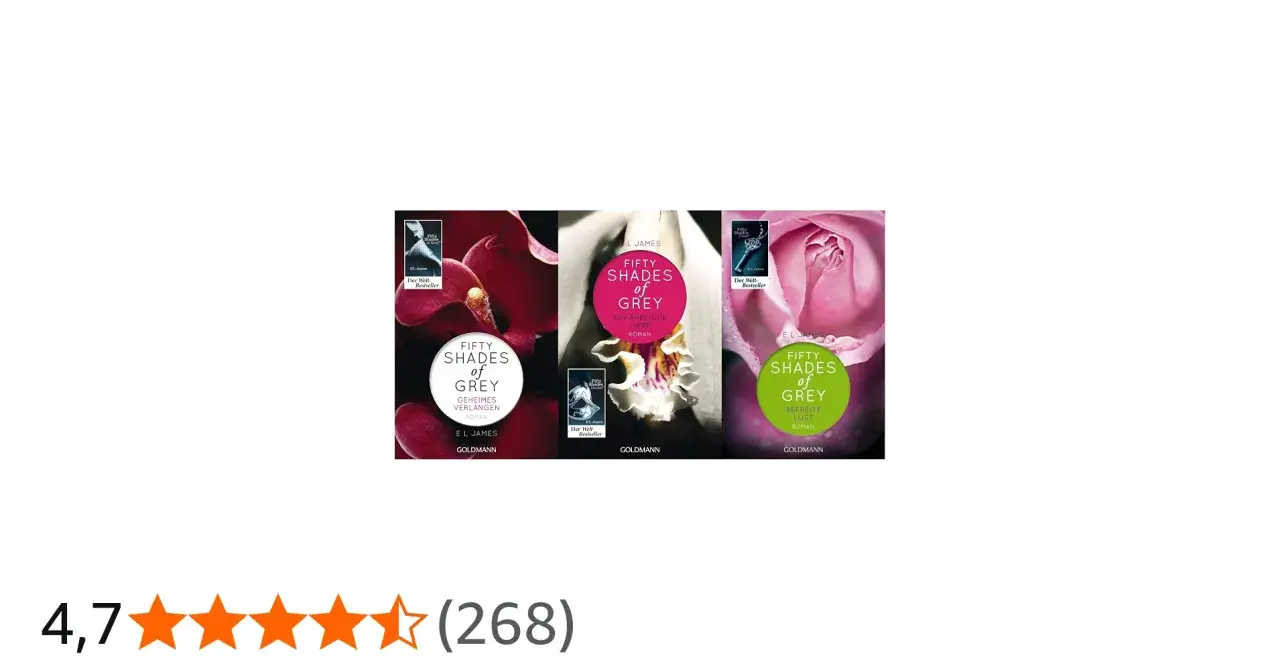 Drei Buchcover der "Fifty Shades of Grey"-Reihe: "Geheimes Verlangen", "Gefährliche Liebe" und "Befreite Lust".