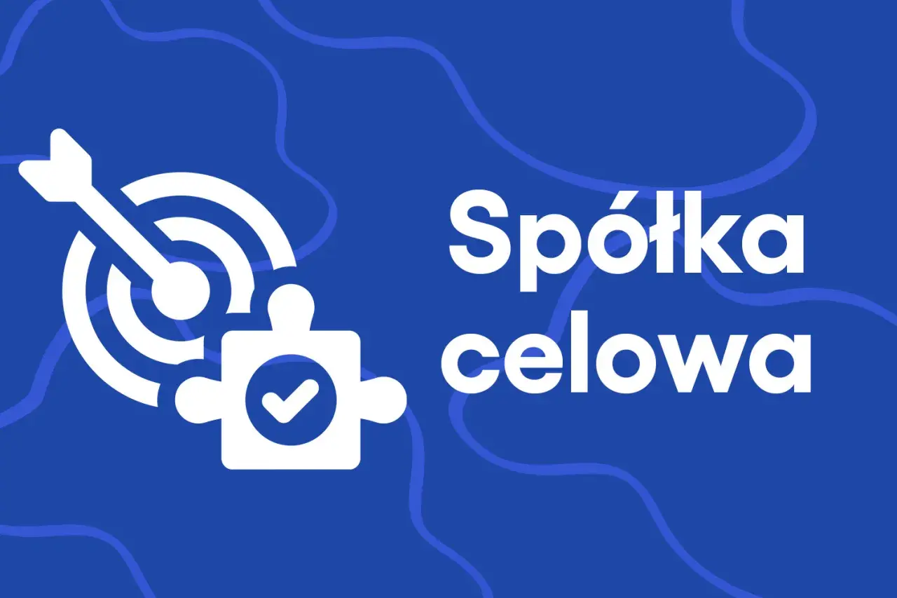 Grafika wyjaśnia, spv co to jest: spółka celowa jako element układanki trafiający w cel.