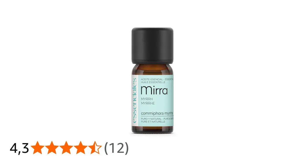 Flacon d'huile essentielle de myrrhe, Mirra, avec une note de 4,3 étoiles.