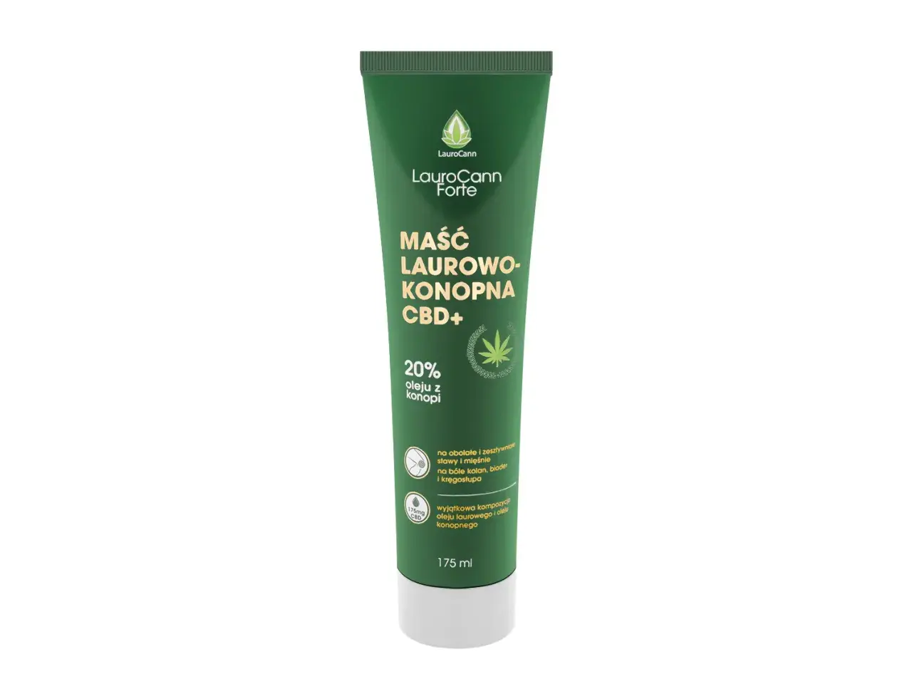 Maść Laurowo-Konopna CBD+ z 20% oleju z konopi to najlepsza maść na ból kolana, bioder i kręgosłupa.