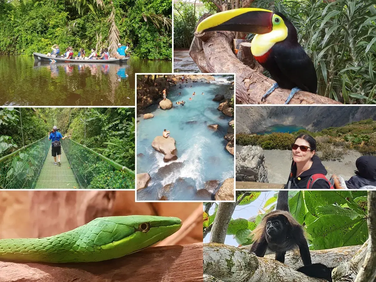 Costa Rica: Ein Muss für Tierliebhaber! Kanufahrt, Hängebrücken, bunte Vögel, Affen, Schlangen und ein Vulkansee.