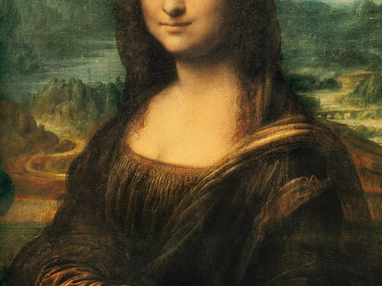 Mona Lisa: faszinierendes Porträt mit geheimnisvollem Lächeln. Hier sind einige Mona Lisa Infos: das Gemälde zeigt eine Frau vor einer Landschaft.