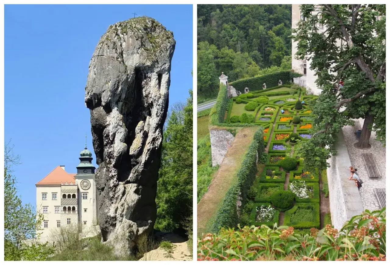 Maczuga Herkulesa, gdzie jest? W skale i zamku z ogrodem.
