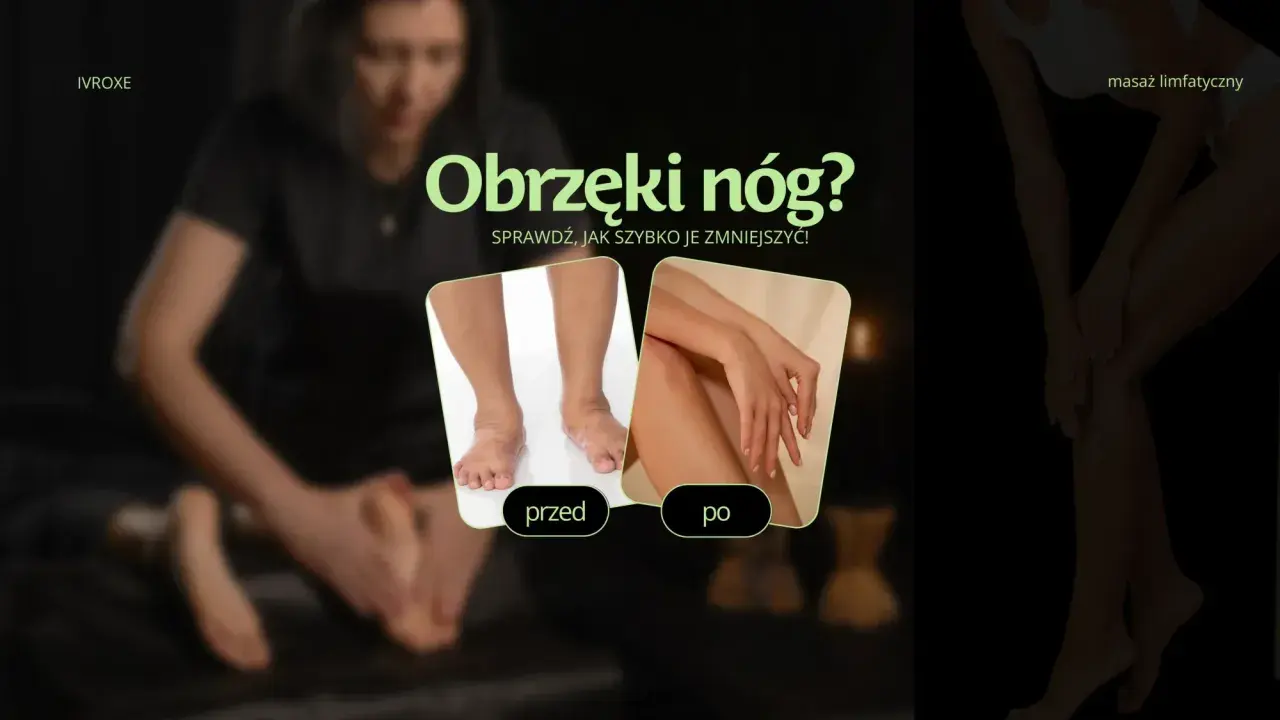 Obrzęki nóg? Zobacz, jak szybko je zmniejszyć dzięki masażowi limfatycznemu. Porównanie "przed" i "po" pokazuje efekty.