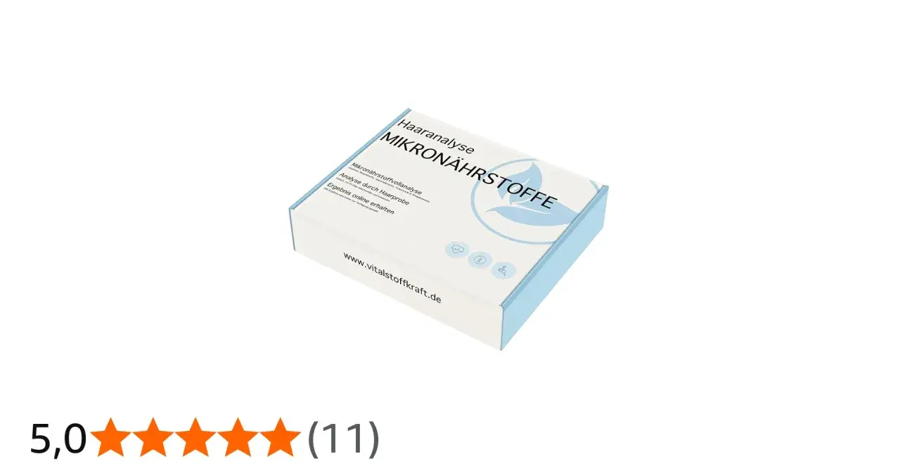 Verpackung für eine Mikronährstoffanalyse per Haarprobe. Gute Erfahrungen mit Vitalstoffkraft.de.