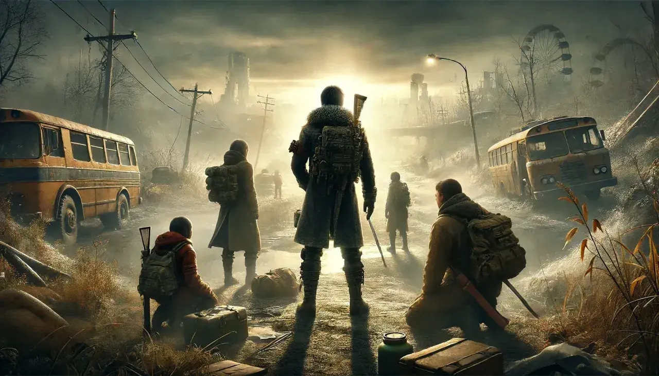 Grupa ocalałych w postapokaliptycznym świecie, szukająca drogi. Może to być inspiracja do gry Metro Exodus solucja.