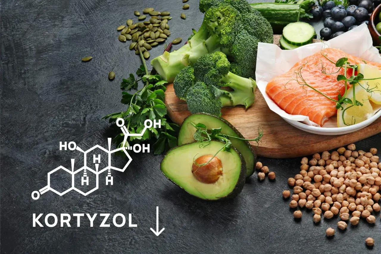 Zdrowa dieta z łososiem, awokado i brokułami pomoże Ci obniżyć kortyzol.