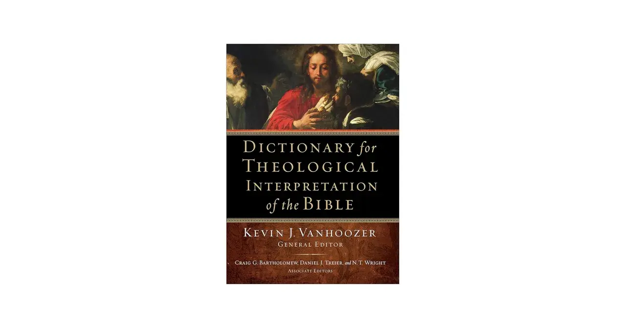 Okładka książki "Dictionary for Theological Interpretation of the Bible" z malarskim przedstawieniem biblijnym.