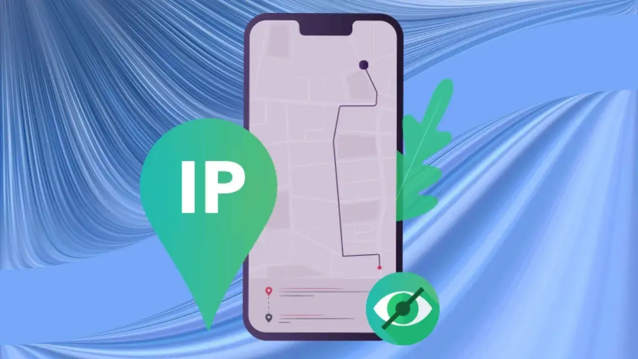 Icono de ubicación con "IP" y un ojo tachado, sugiriendo la acción de bloquear una IP para proteger la privacidad.