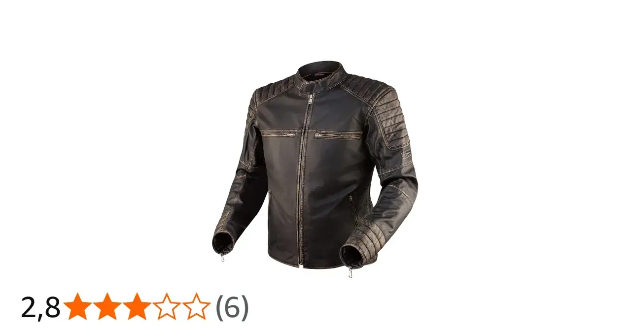 Czarna, postarzana kurtka motocyklowa Rebelhorn Hunter z zamkami i pikowanymi detalami. Idealna dla każdego łowcy przygód.