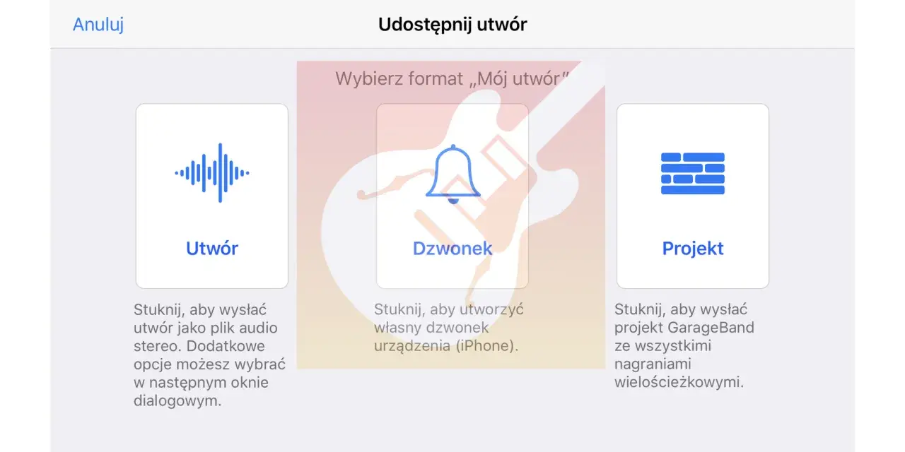 Wybierz "Dzwonek", by utworzyć własny dzwonek na iPhone'a, pokazując jak wgrać dzwonek na iPhone bez iTunes.