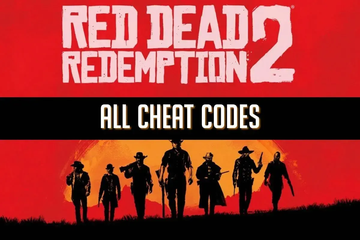 Kody do RDR2: grupa rewolwerowców na tle zachodzącego słońca.