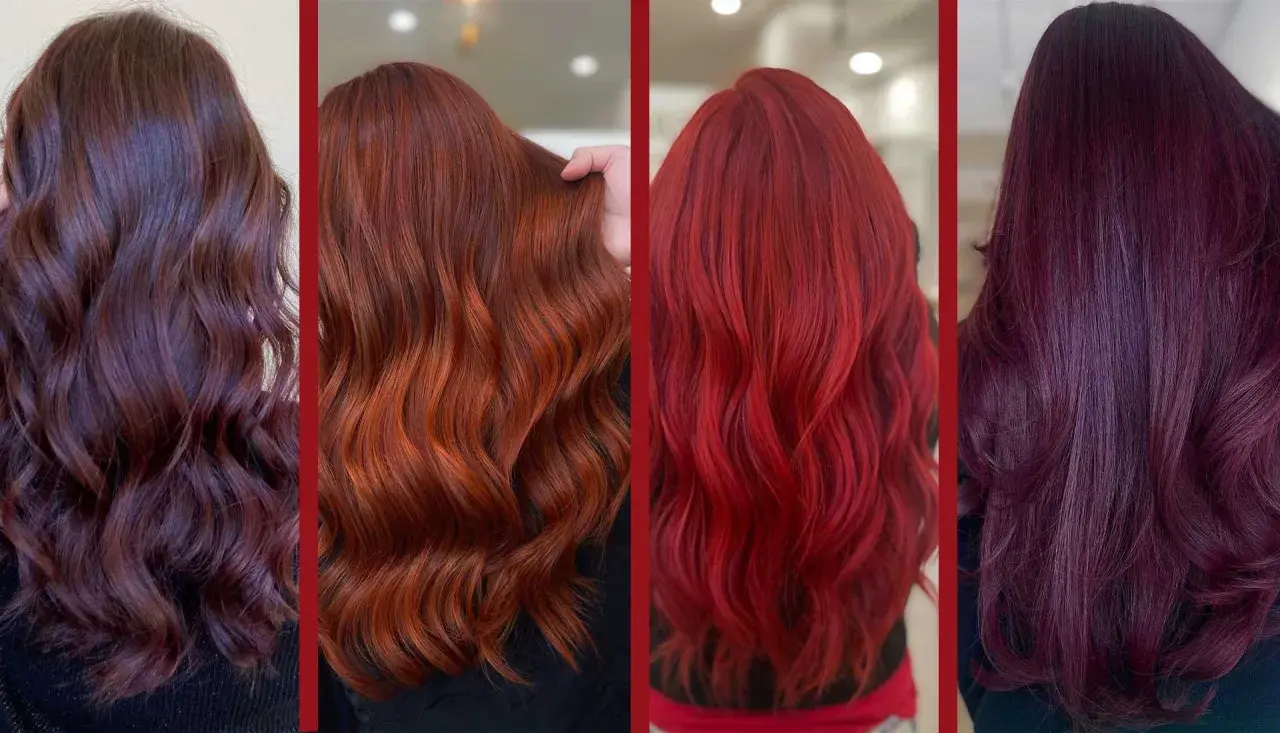 Capelli ramato, rossi e bordeaux: quattro sfumature di colore vibrante e audace per chi ama osare.