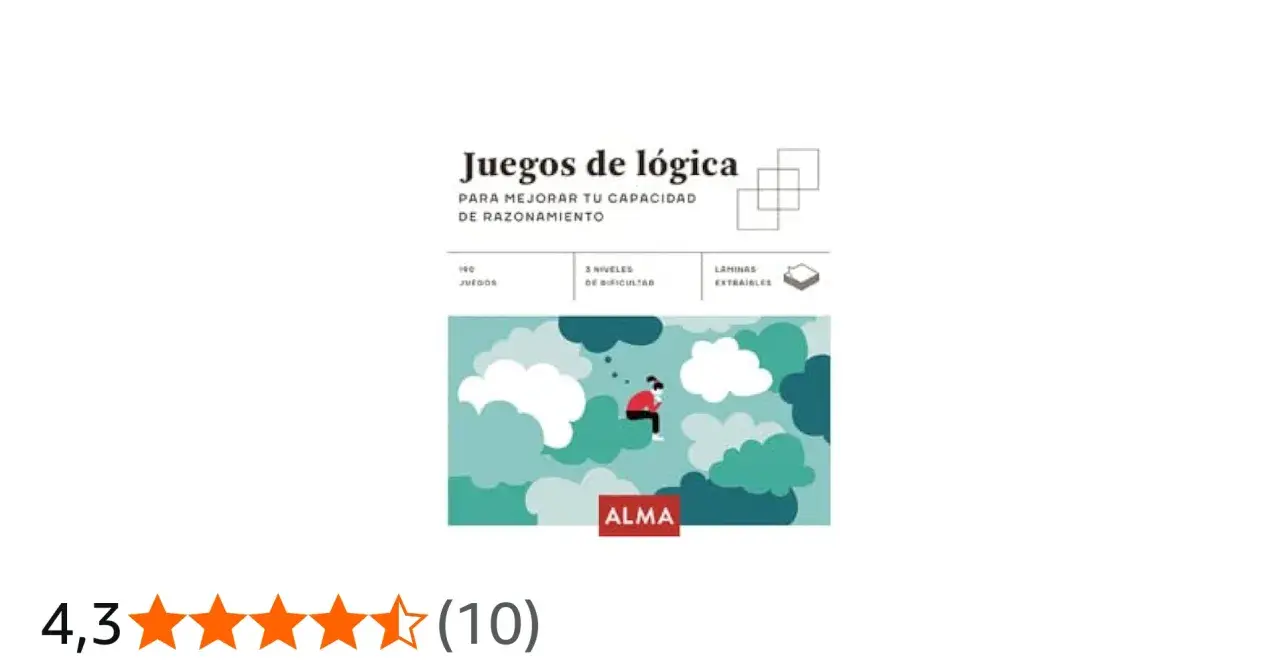 Juegos de lógica para mejorar tu capacidad de razonamiento. Incluye 190 juegos, 3 niveles de dificultad y láminas extraíbles.