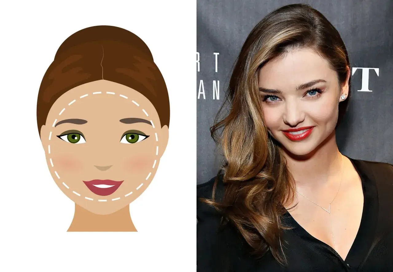 Ilustración de rostro con contorno y mujer sonriendo. Un corte de pelo con raya hombre podría verse bien con este estilo.