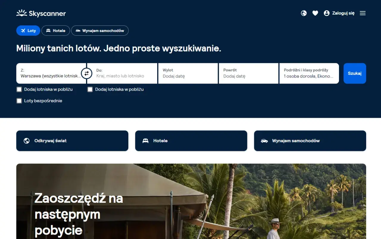 Szukaj tanich lotów w lutym z Warszawy. Skyscanner ułatwia znalezienie najlepszych ofert podróży.