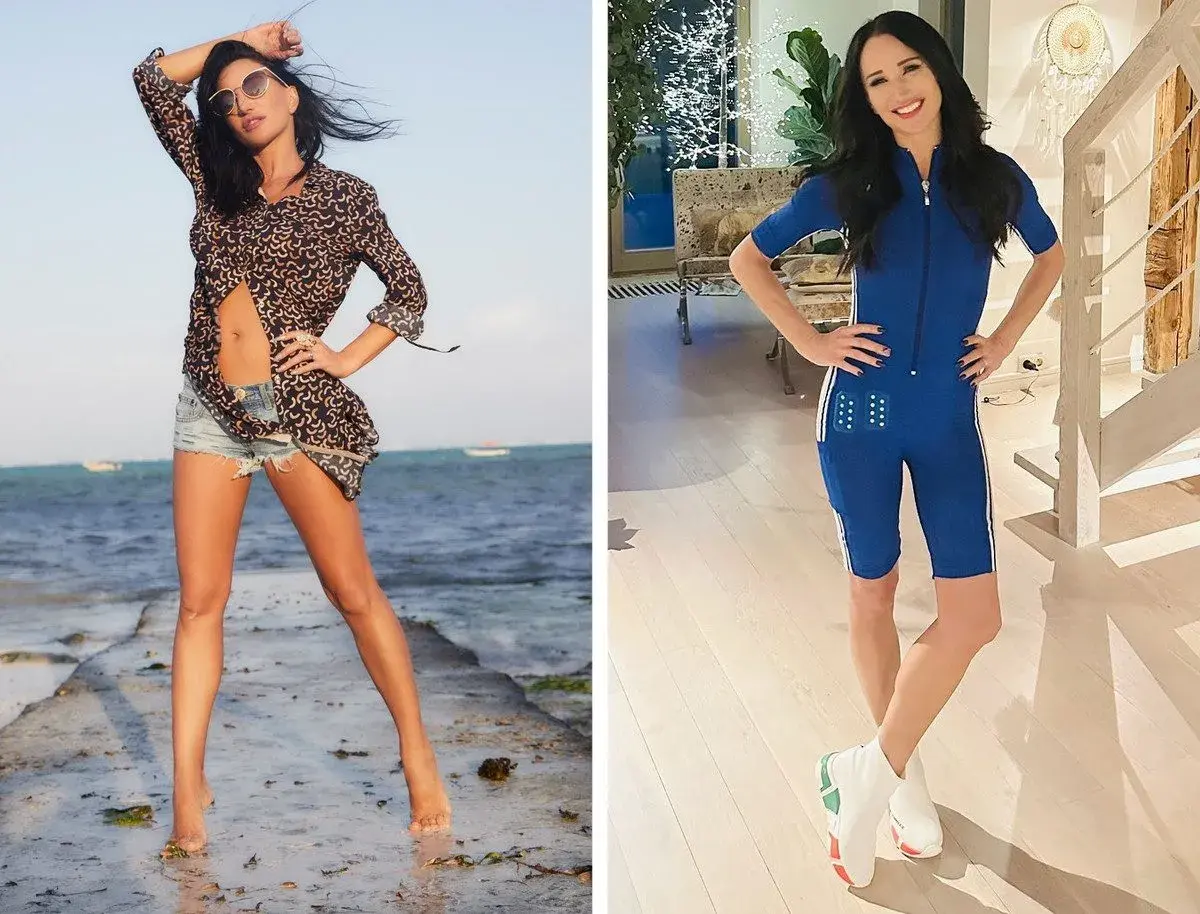 Justyna Steczkowska w sportowym stroju i na plaży. Dwie odsłony wokalistki.