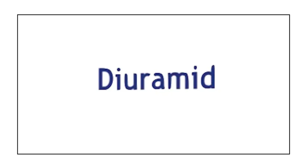 Niebieski napis "Diuramid" na białym tle.