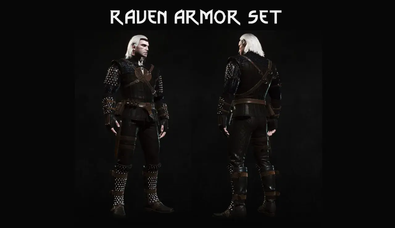 Geralt w zbroi Kruka, jednym z najlepszych rynsztunków w Wiedźminie 3.