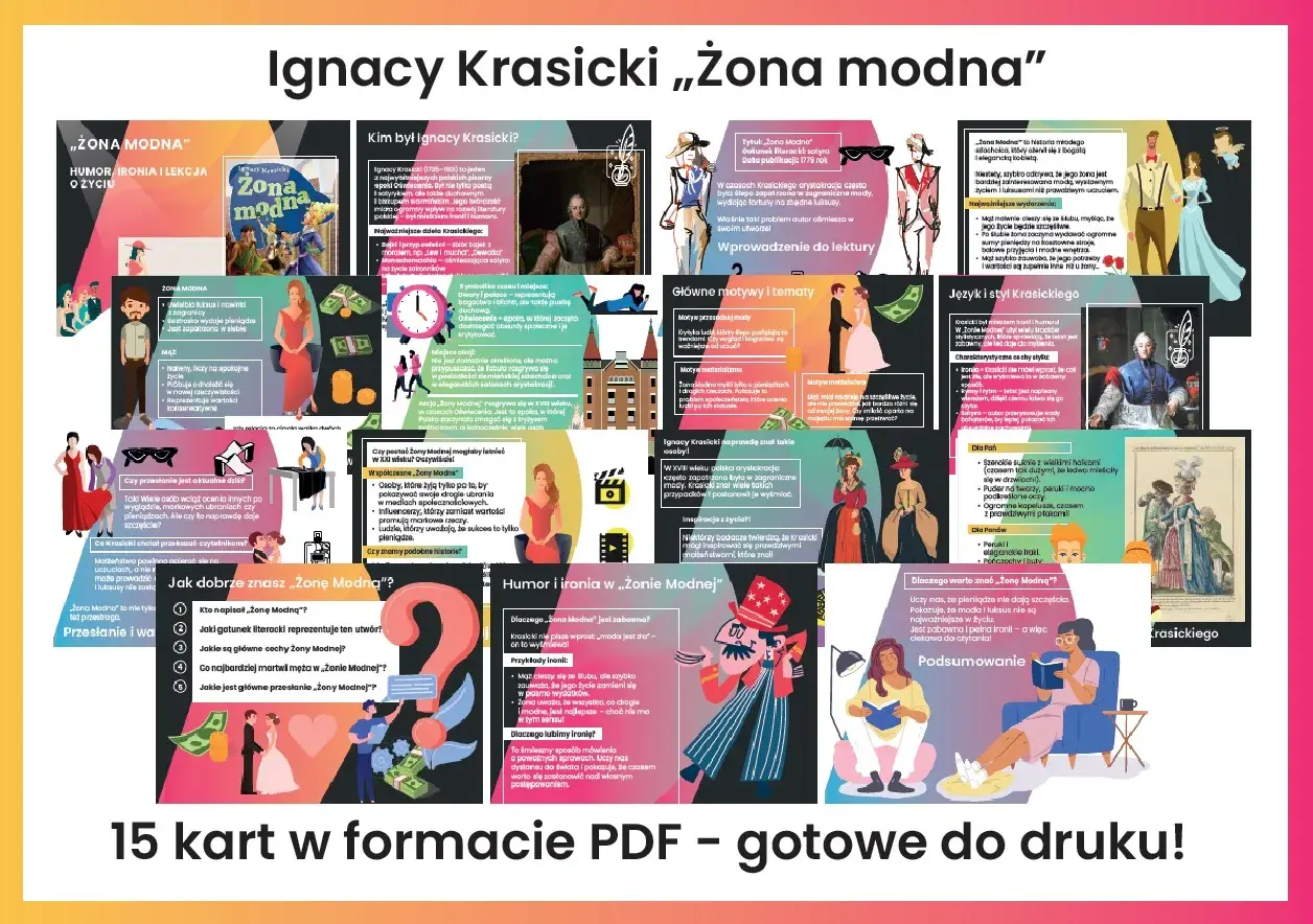 Ignacy Krasicki „Żona modna” – humor, ironia i lekcja o życiu. Poznaj historię kobiety, dla której moda jest wszystkim.