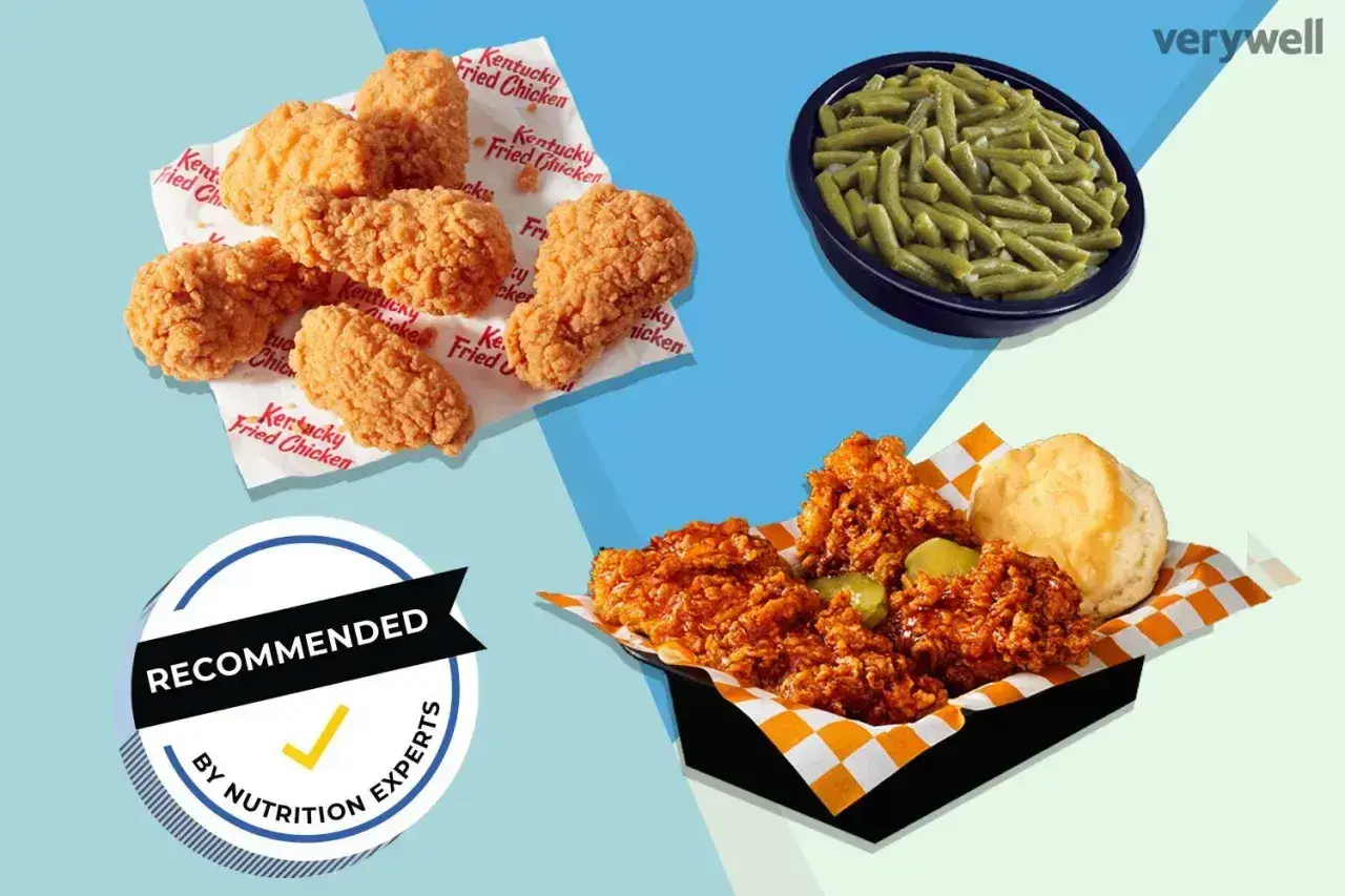 Chrupiące chicken tenders, fasolka szparagowa i bułeczka. Sprawdź kalorie i wartości odżywcze.