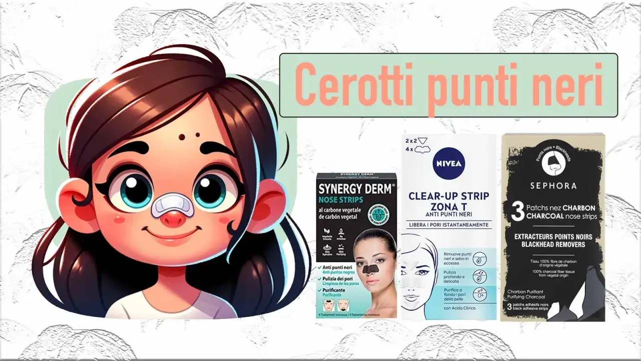 Cerotti punti neri: scopri come usarli per una pelle pulita. Immagine con prodotti Synergy Derm, Nivea e Sephora.