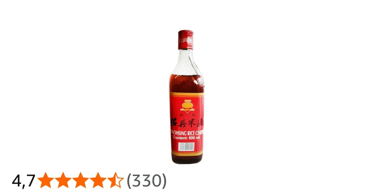 Flasche chinesischer Kochwein, Shaohsing Reiswein. Perfekt für authentische asiatische Gerichte.