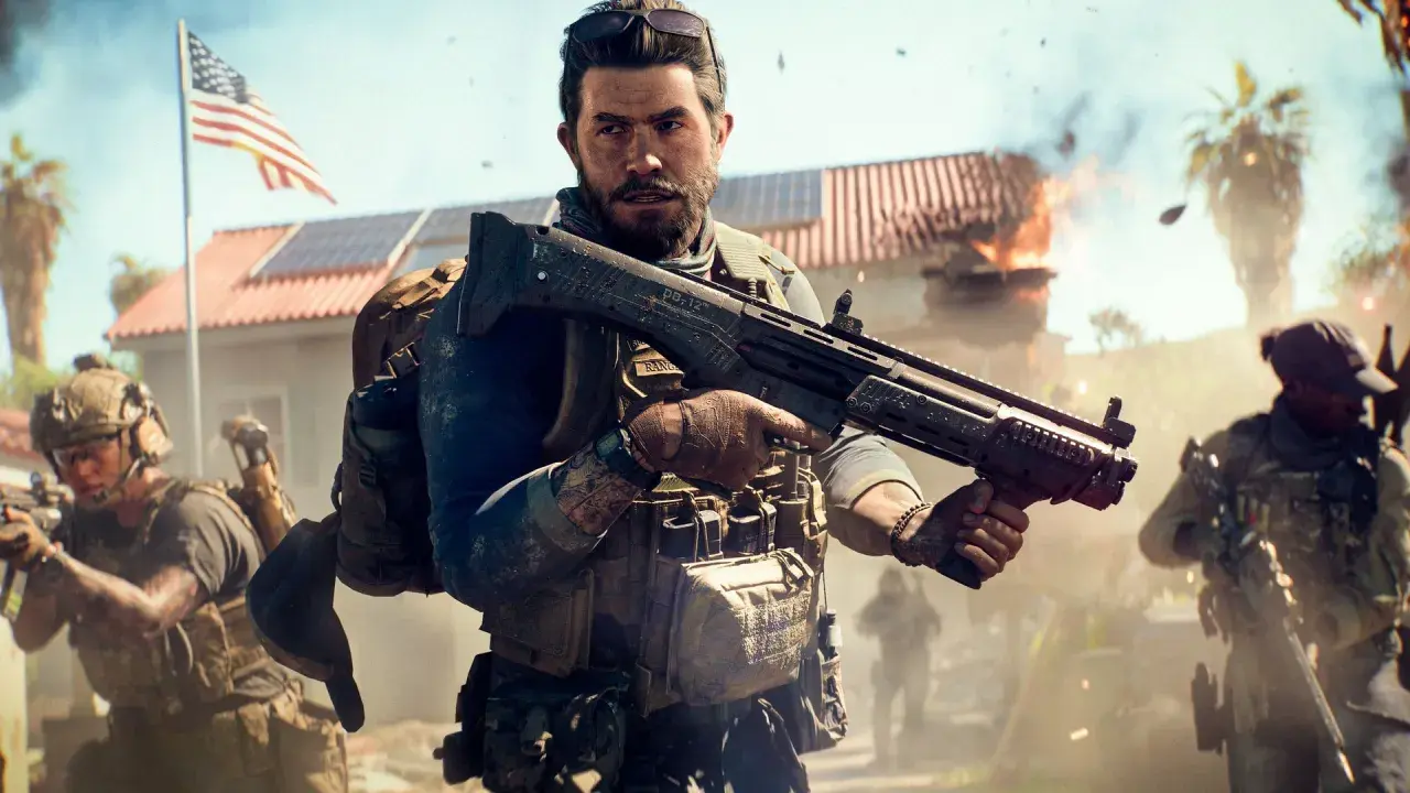 Soldaten im Gefecht, ein Haus brennt, die US-Flagge weht. Neue Battlefield 6 News versprechen intensive Action.