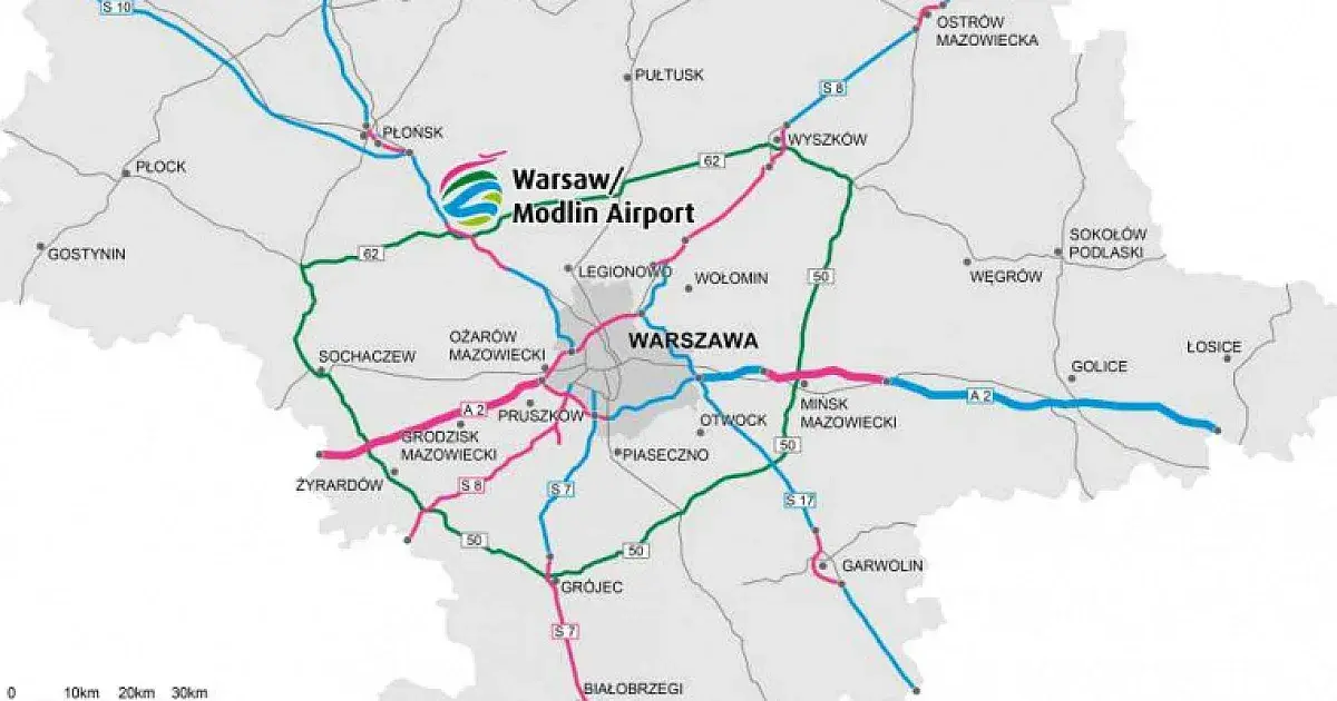 Jak dojechać z centrum Warszawy na lotnisko Modlin bez stresu i wysokich kosztów