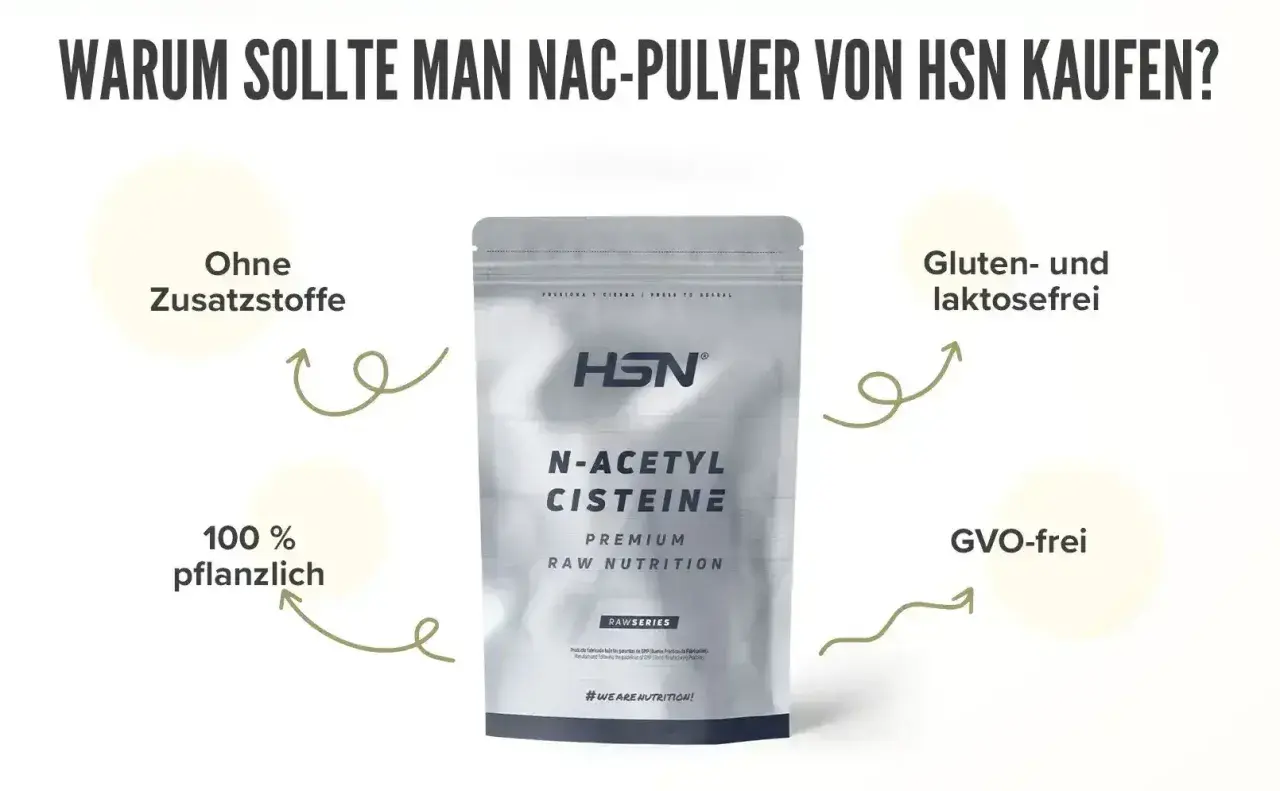 HSN NAC-Pulver: Ohne Zusatzstoffe, 100% pflanzlich, gluten- & laktosefrei, GVO-frei. Was ist das? Ein Premium-Produkt für deine Ernährung.