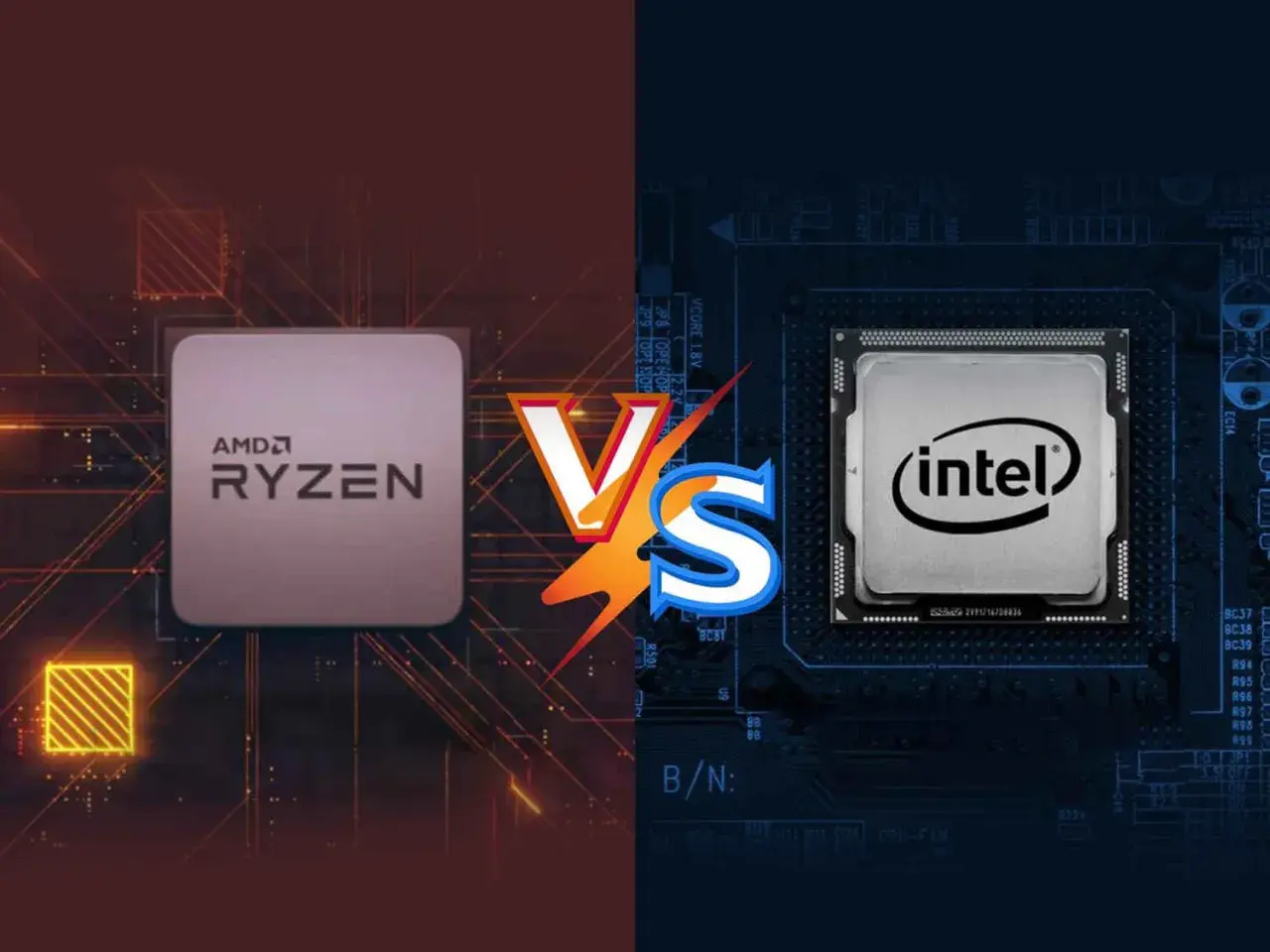 Procesadores AMD Ryzen e Intel compiten en esta imagen, mostrando la batalla entre estas dos marcas.