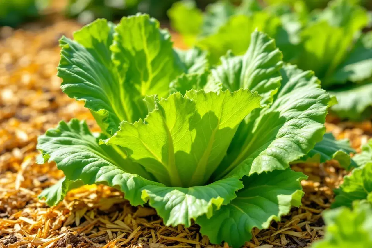 Une belle laitue verte, prête à être cueillie pour une semi salade fraîche.