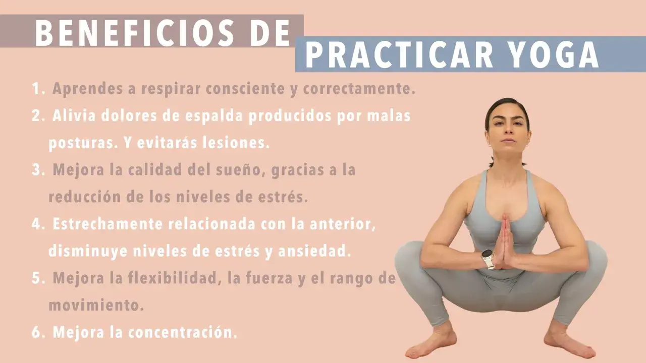 Descubre los beneficios del yoga: mejora tu respiración, alivia dolores, duerme mejor y reduce el estrés. ¡Una práctica transformadora!