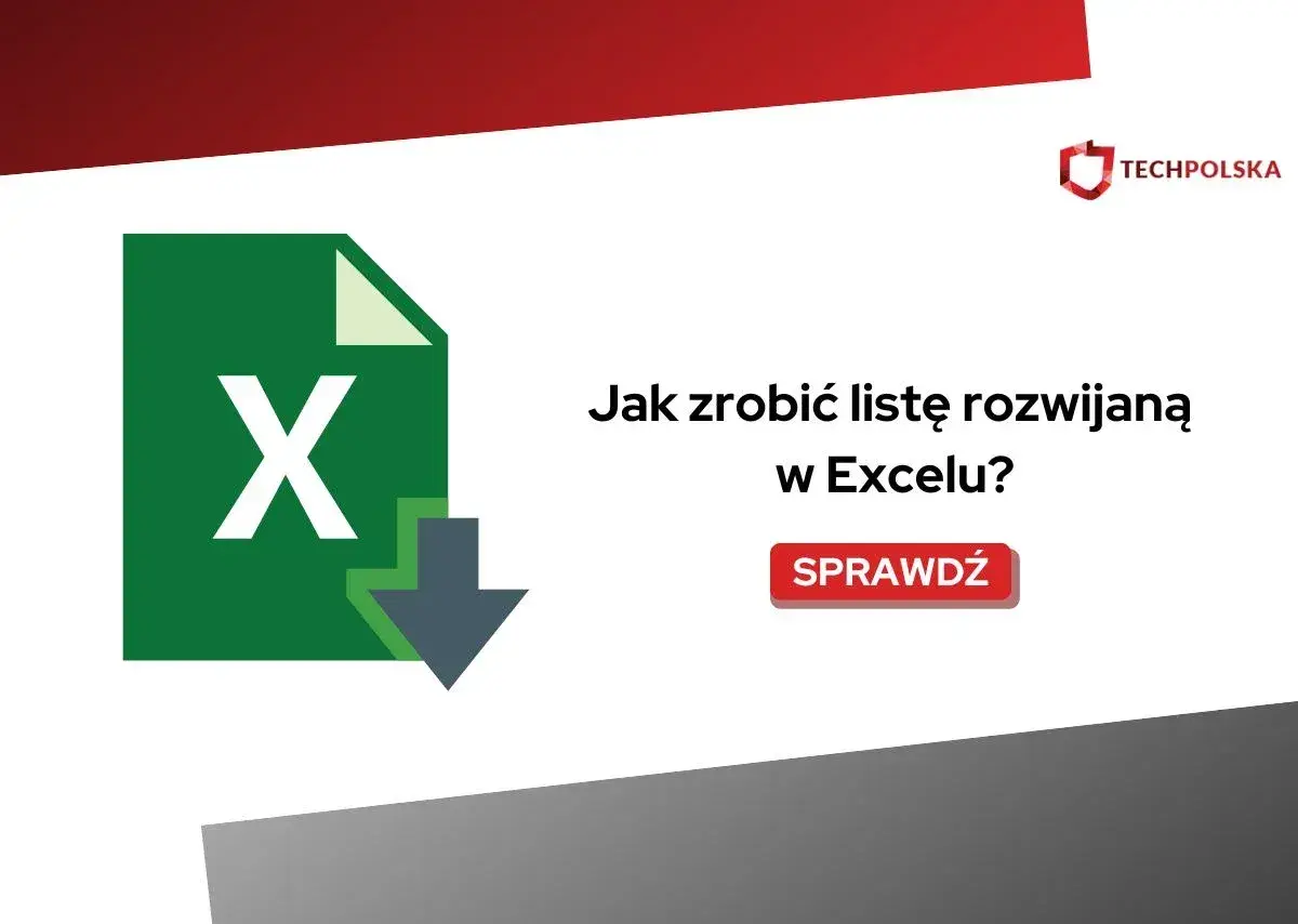 Ikona Excel z napisem "Jak zrobić listę rozwijaną w Excelu?".
