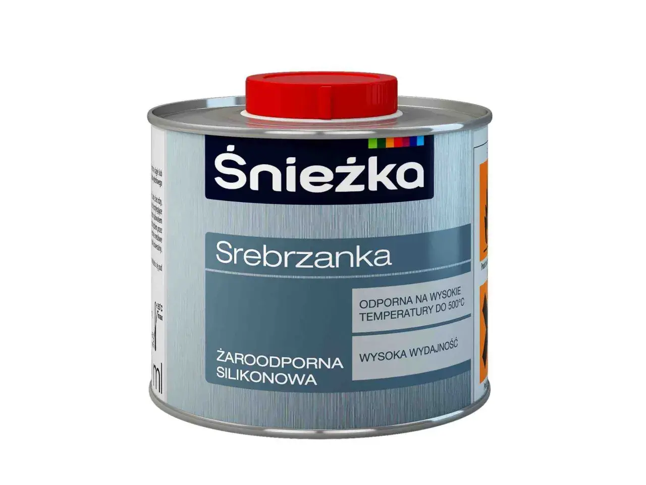 Puszka srebrzanki Śnieżka, żaroodporna silikonowa, odporna na wysokie temperatury do 500°C.
