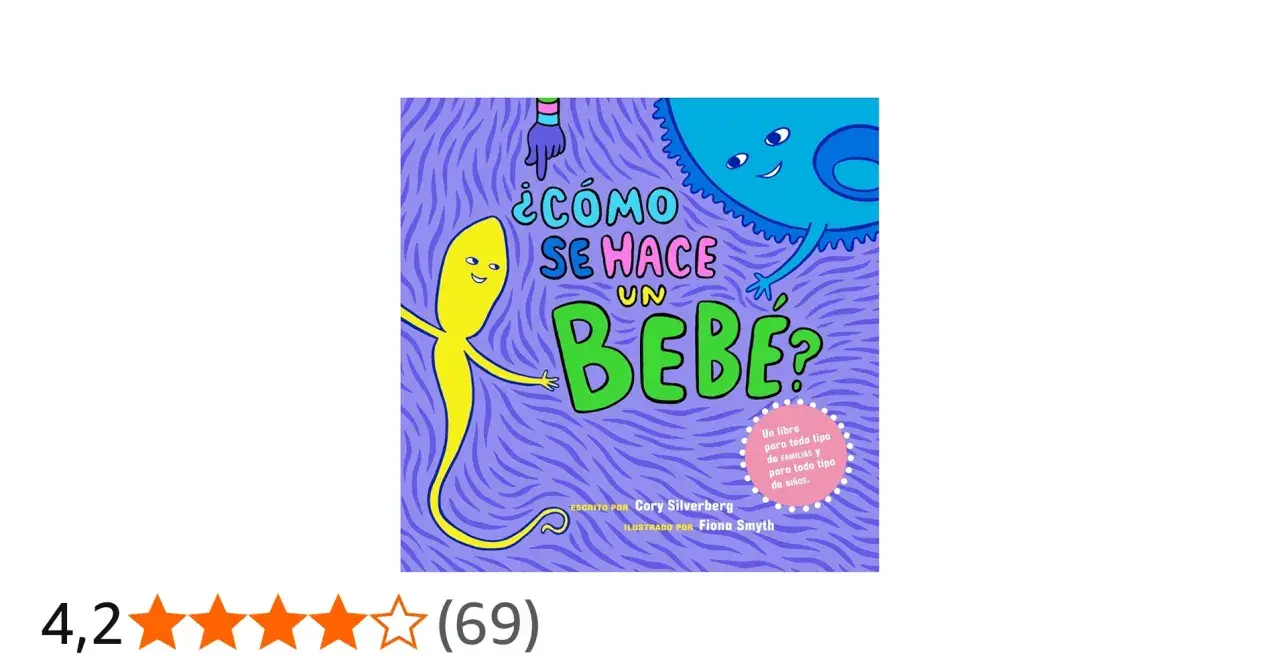 Ilustración de un espermatozoide y un óvulo sonrientes, con el título "¿Cómo se hace un bebé?".