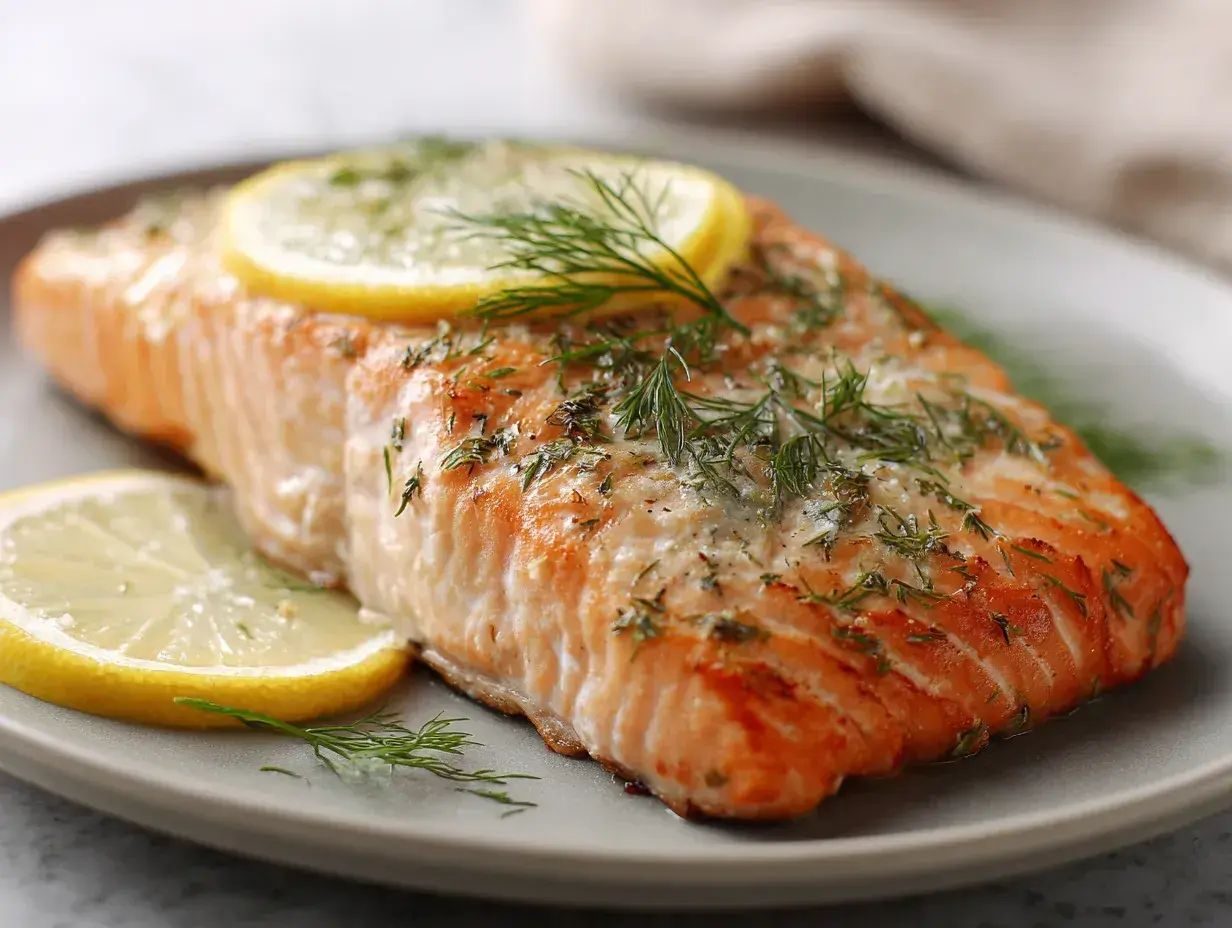 En saftig lax i ugn, perfekt tillagad med citronskivor och färsk dill. En klassiker som alltid smakar bra.