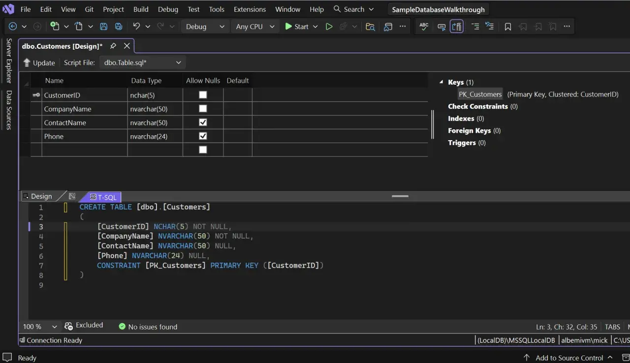 Creazione tabella clienti con chiavi primarie e vincoli. Viste SQL in azione.