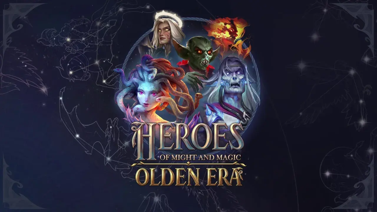 Postacie z Heroes of Might and Magic 8: Olden Era: Meduza, nieumarły, demon i anioł.