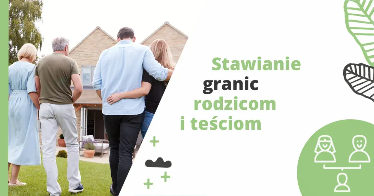 Para młoda z rodzicami przed domem. Jak postawić granice toksycznej teściowej i rodzicom.