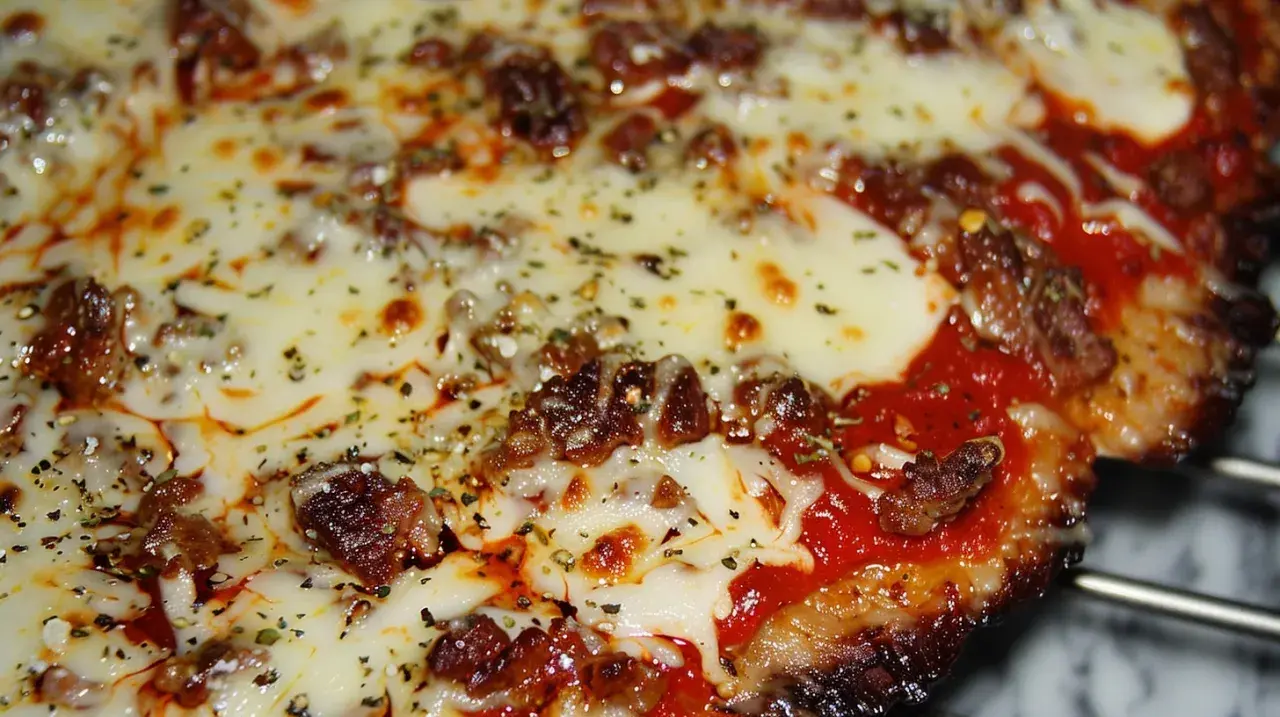 Matambre a la pizza con queso derretido, salsa roja y especias. ¡Un manjar irresistible!