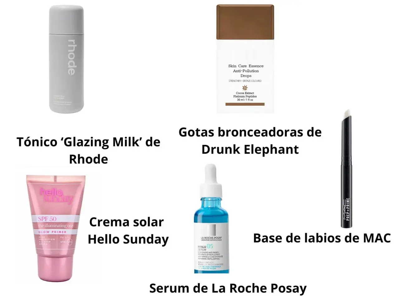 Rutina de cuidado de la piel: tónico, crema solar, serum, gotas bronceadoras y base de labios. Estos son los pasos para maquillarse que va primero.