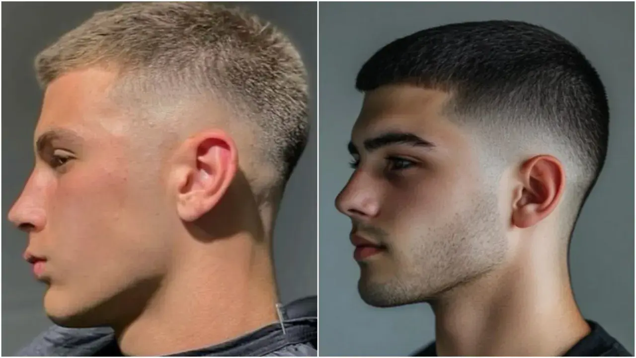 Dos hombres con pelo corto y degradado. El de la izquierda tiene el pelo rubio claro, el de la derecha, oscuro.