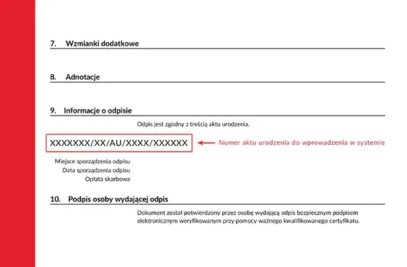 Odpis skrócony aktu urodzenia – dlaczego nie ma numeru?
