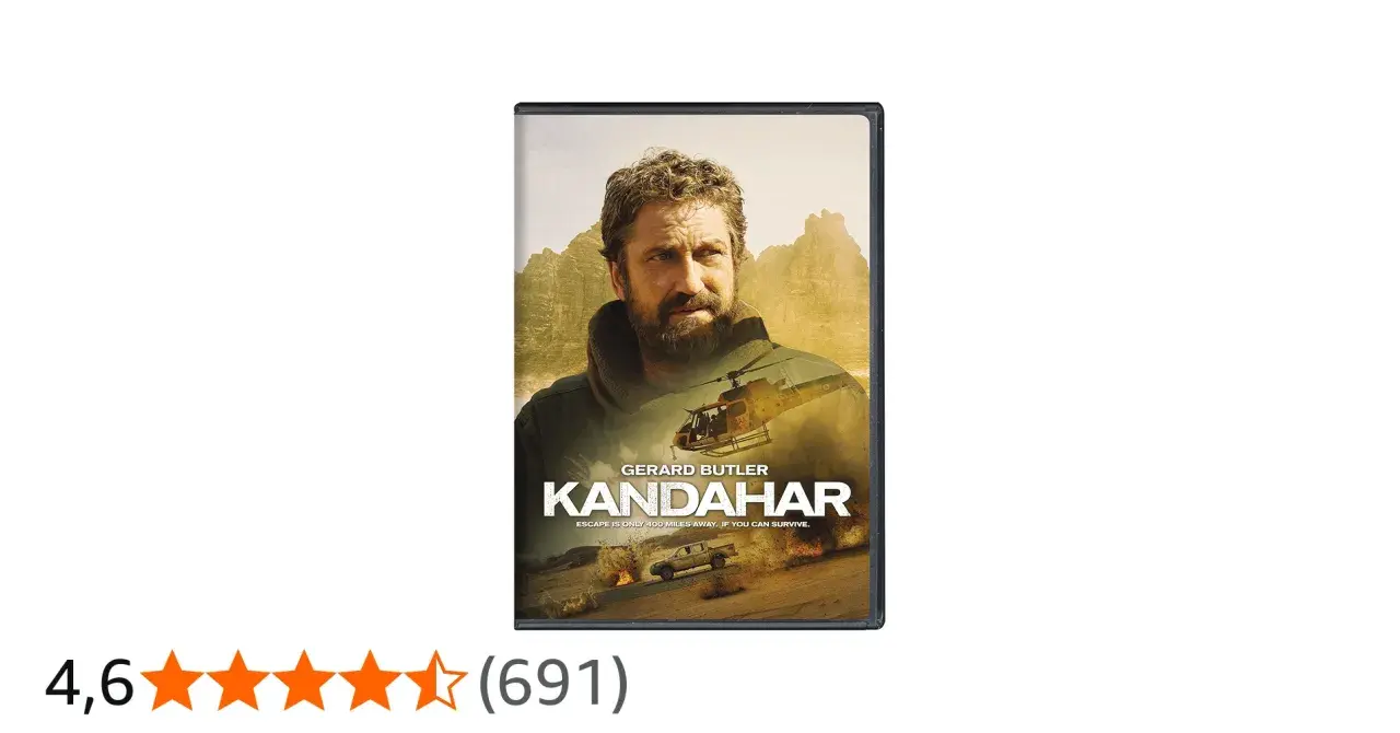 Gerard Butler w filmie Kandahar. Ucieczka z Afganistanu, gdzie helikopter i samochód biorą udział w akcji.