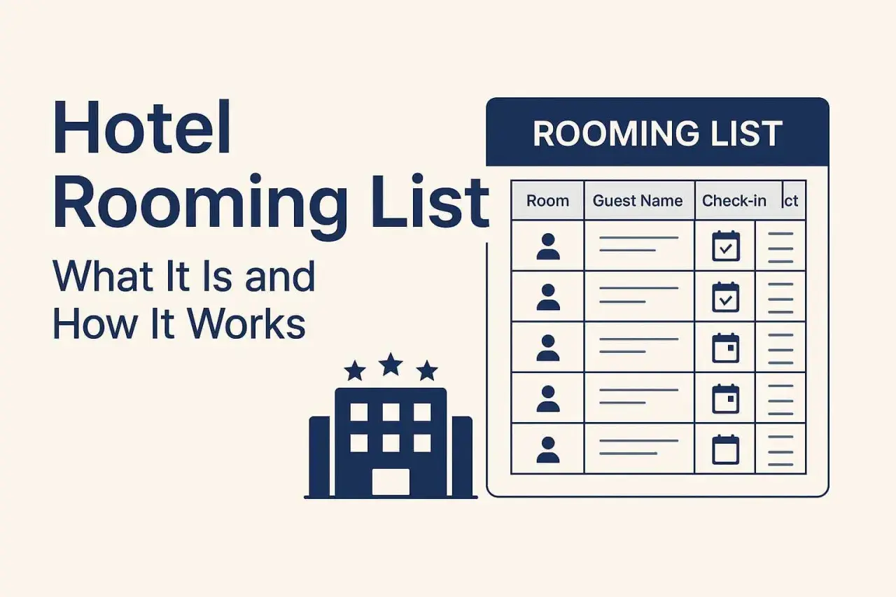 Lista delle camere di un hotel, con dettagli su ospiti e check-in.